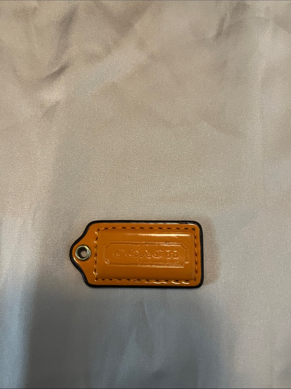 Coach Patent Leather Bag Tag in Yellow-Orange